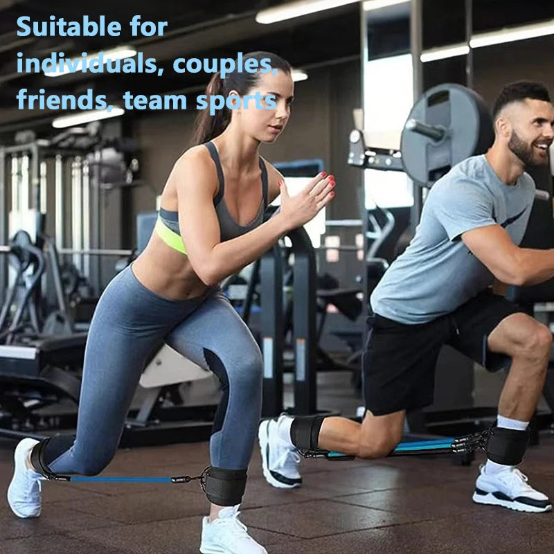 TPE Resistance Bands Ankle Straps for Glute Leg Workout, Home Gym Yoga Fitness Equipment - Men Women (Adjustable)