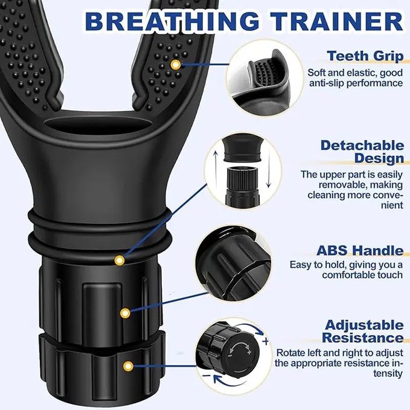 Compact Breathing Trainer - Adjustable Resistance Workout Equipment, Home Workout Gear, Sports Training Equipment, Training Aids, Exercise Gear, 2.2X3.85In Portable Agility Device for Athletes, Space-Saving Gym Accessory