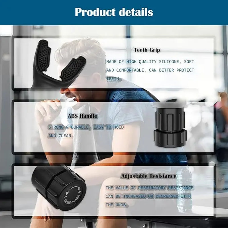 Compact Breathing Trainer - Adjustable Resistance Workout Equipment, Home Workout Gear, Sports Training Equipment, Training Aids, Exercise Gear, 2.2X3.85In Portable Agility Device for Athletes, Space-Saving Gym Accessory